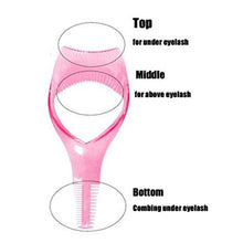 3-in-1 Plastic Eyelash Tool: Mascara Guide, Brush & Curler (1 Pc)