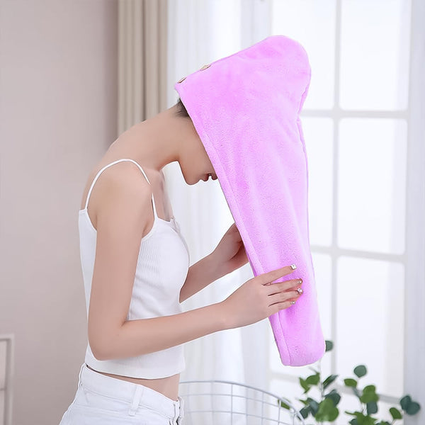 Quick Turban Hair-Drying Absorbent Microfiber Towel / Dry Shower Caps, Hair accessories (1 Pc / Mix Design)