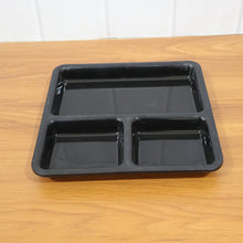 Plastic Multi-Compartment Meal Serving Tray – 3-Section Rectangular Dining Plate (1 Pc / Black)