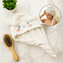 Soft Microfiber Cartoon Design Hair Drying Towel Wrap with Button Closure (1 Pc)